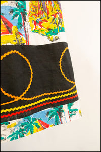 Vintage 1950s World Travel Print Midi Skirt