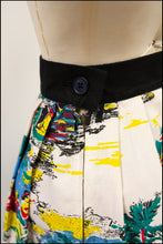 Vintage 1950s World Travel Print Midi Skirt