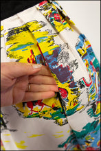 Vintage 1950s World Travel Print Midi Skirt