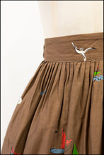 Vintage 1950s 'Sea Town' Cotton Print Skirt