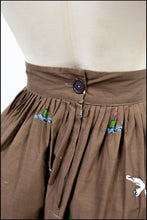 Vintage 1950s 'Sea Town' Cotton Print Skirt