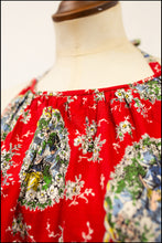 Vintage 1950s Red Romance Cotton Dress