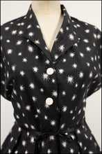 Vintage 1950s Black Mid Century Star Dress