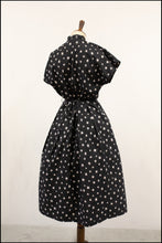 Vintage 1950s Black Mid Century Star Dress