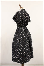 Vintage 1950s Black Mid Century Star Dress