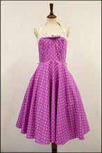 Vintage 1950s Magenta Star Print Dress