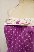 Vintage 1950s Magenta Star Print Dress