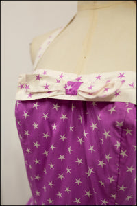 Vintage 1950s Magenta Star Print Dress