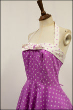 Vintage 1950s Magenta Star Print Dress