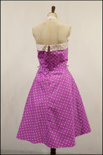Vintage 1950s Magenta Star Print Dress