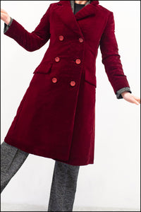 Vintage 1960s Christian Dior Red Velvet Coat