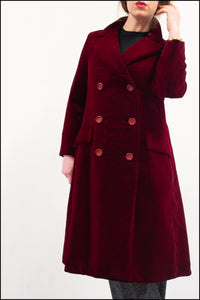 Vintage 1960s Christian Dior Red Velvet Coat