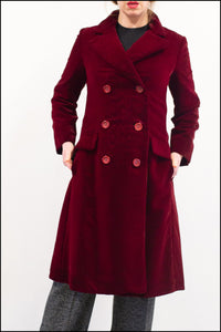 Vintage 1960s Christian Dior Red Velvet Coat