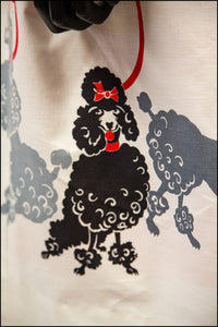 Vintage 1950s White 'Poodle' Print Skirt