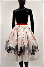 Vintage 1950s White 'Poodle' Print Skirt