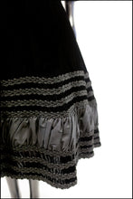 Vintage 1950s Black Velvet Midi Dress