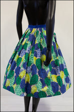 Vintage 1950s Green 'Cactus' Print Full Skirt