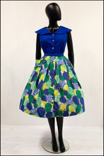 Vintage 1950s Green 'Cactus' Print Full Skirt