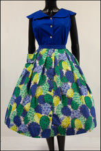 Vintage 1950s Green 'Cactus' Print Full Skirt