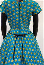 Vintage 1950s Turquoise 'Lemon Slice' Dress