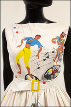 Vintage 1950s 'Samba Dance' Print Dress