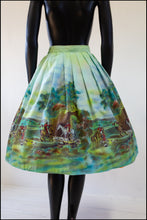 Vintage 1950s John Wolf 'The Hunt' Print Skirt