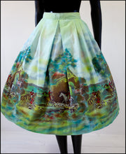 Vintage 1950s John Wolf 'The Hunt' Print Skirt