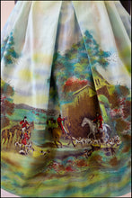 Vintage 1950s John Wolf 'The Hunt' Print Skirt