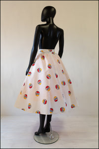 Vintage 1980s 'Popsi Cola' Print Full Skirt