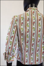 Vintage 1950s Paisley Stripe Blouse