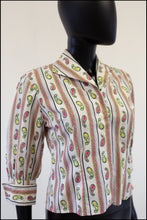 Vintage 1950s Paisley Stripe Blouse