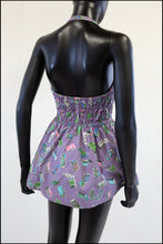 Vintage 1950s Lilac 'Matchbox' Print Swimsuit