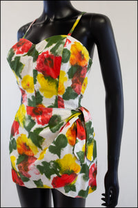 Vintage 1950s Jantzen Abstract Floral Swimsuit