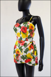 Vintage 1950s Jantzen Abstract Floral Swimsuit