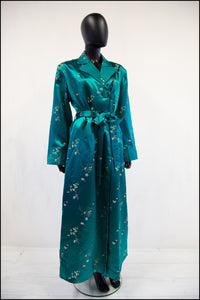 Vintage 1960s Emerald Satin Robe