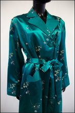 Vintage 1960s Emerald Satin Robe