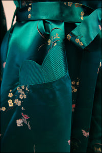 Vintage 1960s Emerald Satin Robe