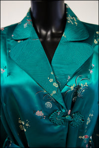 Vintage 1960s Emerald Satin Robe