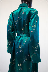 Vintage 1960s Emerald Satin Robe