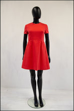 Vintage 1960s Coral Red Wool Mini Dress