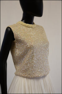 Vintage 1950s Iridescent Pearl Sequin Top