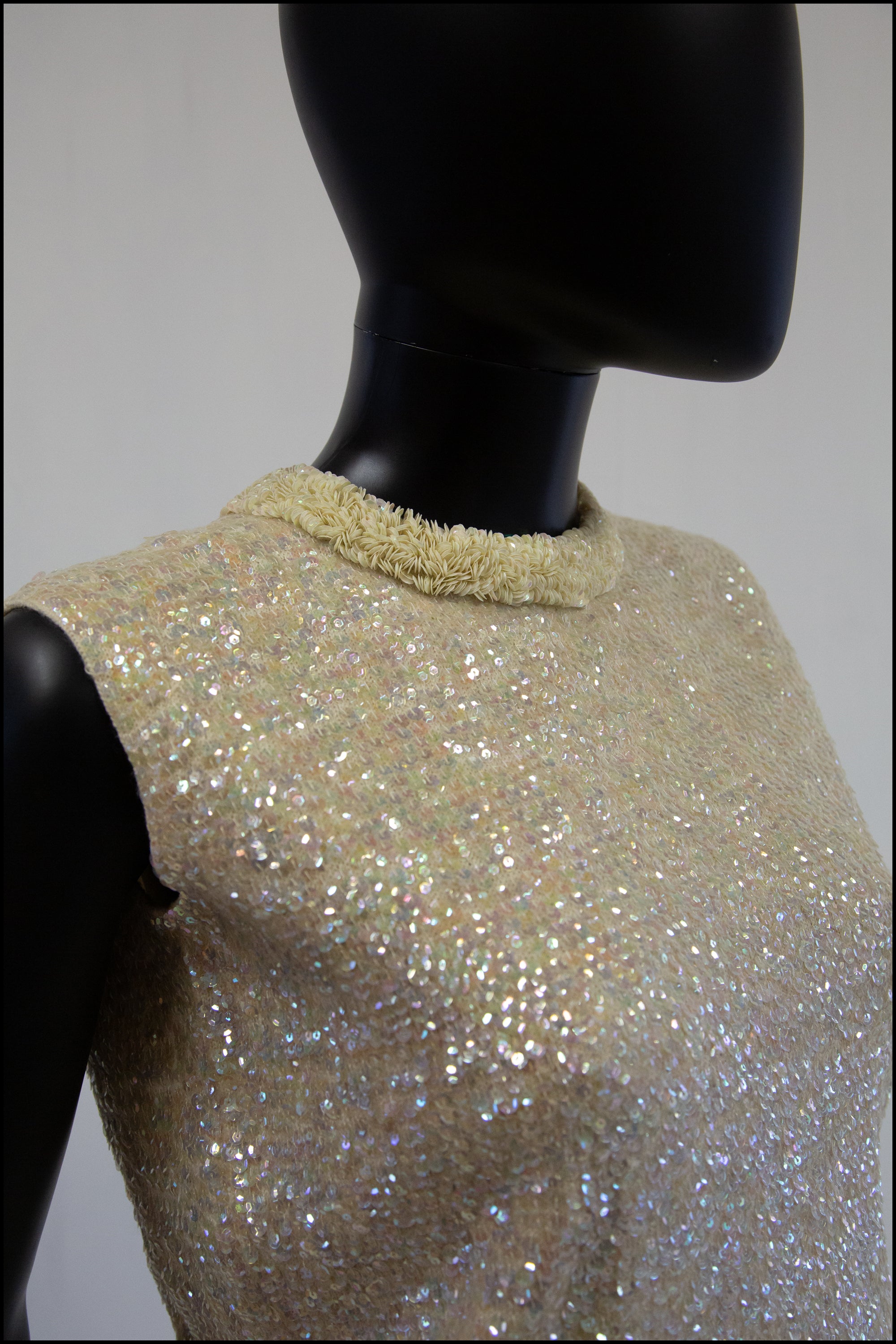Vintage 1950s Iridescent Pearl Sequin Top