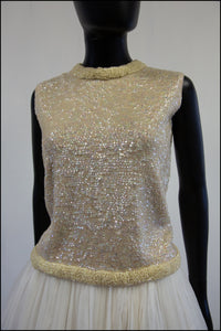 Vintage 1950s Iridescent Pearl Sequin Top