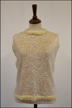 Vintage 1950s Iridescent Pearl Sequin Top