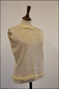 Vintage 1950s Iridescent Pearl Sequin Top