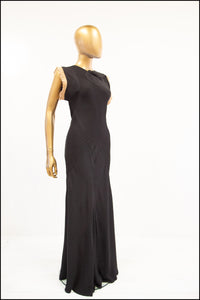vintage 1930s black bias cut gown alexandra king