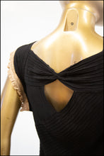 Vintage 1930s Black Crepe Pin Tuck Gown