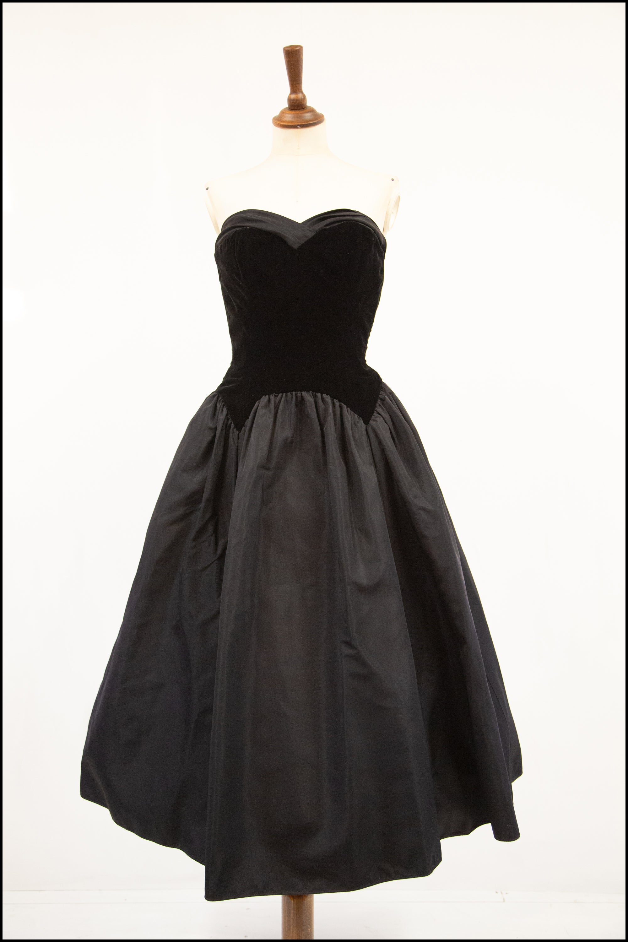 vintage black cocktail dress 1950s Velvet Rhinestone Dress, Small this dress creates a classic hourglass figure Unique Vintage Black Sweetheart Flutter