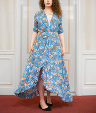 Belle Dress in Blue Floral Muslin