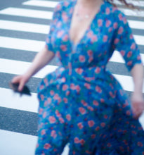 Belle Dress in Blue Floral Muslin